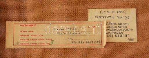 ifj. Lelkes István (1937-): Fűzfa fácánnal. Olaj, farost, jelzett, fakeretben, 50×34,5 cm