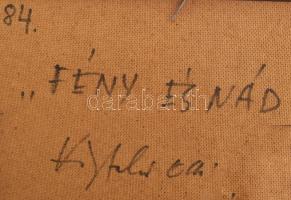 Vágfalvi Ottó (1925-2015): "Fény és nád" (Balatoni táj). Olaj, farost, jelezve jobbra lent...