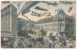 Miskolc, a jövőben montázs. Grünwald Ignác kiadása / in the future montage (ragasztónyom / glue marks)