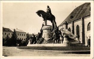 Kolozsvár, Cluj; Mátyás király szobor / monument (EK)