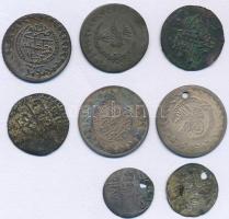 Oszmán Birodalom 8db-os billon és Cu érmetétel T:VF,F patina, közte átfúrtak Ottoman Empire 8pcs bil...