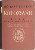 Művészeti hetek Kolozsvár 1942. május 9. - június 6. Hóman Bálint előszavával. Bp., 1942, Országos Irodalmi és Művészeti Tanács (Athenaeum-ny.), 162+(2) p. + 12 t. Szövegközi fekete-fehér ábrákkal és egészoldalas képtáblákkal illusztrálva. Kiadói félvászon-kötés, kopott borítóval, sérült gerinccel, a gerincen autográf felirattal.