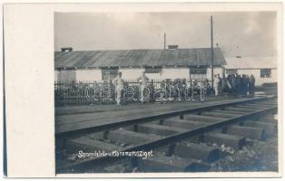 Máramarossziget, Sighetu Marmatiei; Sammelstelle / vasútállomás, német katonák / railway station, WWI German soldiers. photo