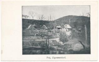 Puj, Pui (Hunyad); Zigeunerdorf. Aus "Photographien und Zeichnungen aus dem Bereich der 9. Armee" / cigány falu / Gypsy village (EK)