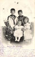 The princes Cyril, Boris and the princesses Eudoxia and Nadezhda of Bulgaria (fa)