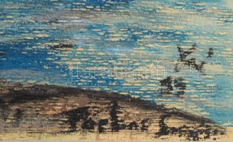 Farkas Sarolta (1948-): Széchenyi gondolata (Lánchíd, Budapest). Vegyes technika, papír, farostra ka...