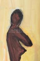 MT jelzéssel: Női akt. Vegyes technika, papír. 70x50 cm