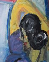 Kmetty jelzéssel: Poroló asszony. Vegyes technika, papír. 70x50 cm