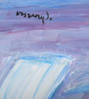 Vaszary J. jelzéssel: Strandon. Vegyes technika, papír. 50x70 cm