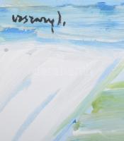 Vaszary J. jelzéssel: Strandjelenet. Vegyes technika, papír. 50x70 cm