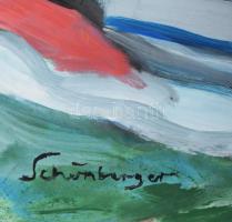 Schönberger jelzéssel: Város. Vegyes technika, papír. 70x50 cm