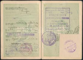 1925 Bp., Magyar Királyság által orvos számára kiállított útlevél fénykép nélkül / Hungarian passpor...