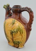 Bolgár madármintás kiöntő, jelzett, kopással, m: 22 cm