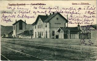 Maroshévíz, Toplita; Vasútállomás / Gara / railway station (fa)