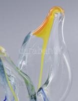 Murano szálszínezett váza, jelzés nélkül, m: 32 cm