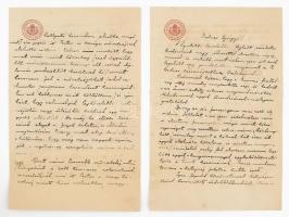 cca 1920? Szent-Istvány Béla jogász, diplomata, későbbi teheráni és hágai nagy(követ) levele ismeret...