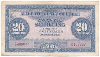 Ausztria / Szövetséges megszállás 1944. 20Sch T:F folt, egyébként erős papír Austria / Allied Occupation 1944. 20 Schilling C:F spot, but sturdy paper Krause P#107