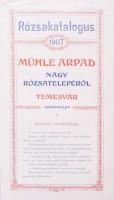 1907 Rózsakatalógus - Mühle Árpád Nagy Rózsatelepéről, Temesvár reklámlap