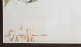 Győrffy Éva (1931-2022): Virágok között. Olaj, farost. Jelzett, hátoldalán Szőnyi István Alkotóközös...