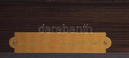 Győrffy Éva (1931-2022): Virágok között. Olaj, farost. Jelzett, hátoldalán Szőnyi István Alkotóközös...