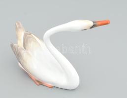 Herendi hattyú. Jelzett, kézzel festet, hibátlan, 15x11 cm. Ritka!