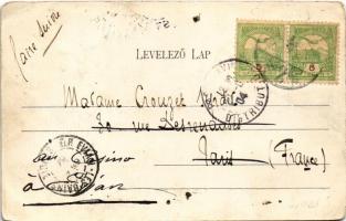 1904 Budapest XII. Svábhegy szálloda, fogaskerekű vasút, gőzmozdony, vonat, gyógyszertár (EB)