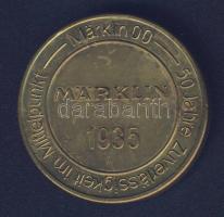 NSZK 1985. "Märklin" piefort Br emlékérem T:1- ph