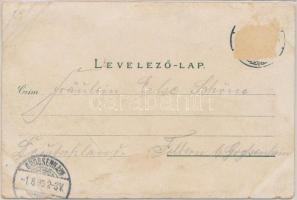 1899 (Vorläufer) Brassó, Kronstadt, Brasov; látkép / general view. Art Nouveau, litho (b)