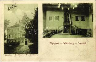 Segesvár, Schässburg, Sighisoara; Evangélikus gimnázium, kápolna, belső. W. Nagy kiadása / Lutheran grammar school, chapel, interior (ázott / wet damage)