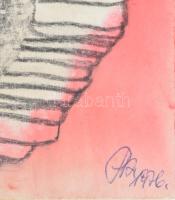 Szabó Ágnes (1940-): Kavalkád (cím nélkül), 1976. Vegyes technika, karton, jelezve jobbra lent. 39x2...