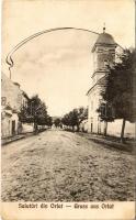 1942 Orlát, Winsberg, Orlat (Szeben, Sibiu); utca, templom. George Baciu kiadása / street view, church (EK)