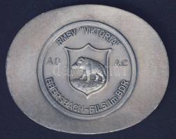 NSZK 1980. "Bourg-lés-Valence - Ebersbach" fém emlékplakett eredeti díszdobozban T:1-