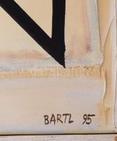 Bartl József (1932-2013): Billentett négyzet jelekkel. Olaj, vászon. Jelezve jobbra lent: Bartl 95. ...
