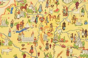 cca 1935 "Emlékezzünk Nagy-Magyarországról" a Pesti Hírlap ajándéka, hátoldalán a vármegyé...