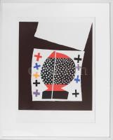 Bartl József (1932-2013): Fej, 1995. Szitanyomat, papír, jelzett, művészpéldány EA X/X. számozással. Plexiüvegezett alumíniumkeretben. 32,5x27 cm. Jótékonysági árverés Bartl József festményéből és szitanyomataiból. A Ferenczy Múzeumi Centrum életműkiállítást rendez Bartl József festőművész születésének 90. évfordulója alkalmából 2024. szeptember 14. - 2025. február 1. között, amelyet egy 208 oldalas katalógus kísér. A kétnyelvű katalógus az első igazán átfogó kiadvány a művész munkásságáról: két alapos tanulmánnyal, részletes életrajzi adatokkal és több mint 100 frissen fotózott, gondosan válogatott reprodukcióval tekinti át a teljes életművet. A tervezett reprezentatív katalógus méltó emléket állít Bartl József művészetének, amely a realisztikus csendéletfestészettől egészen a szentendrei festészeti hagyományokat beépítő motívumhasználatig és az absztrakcióig jutott el, a múzeum azonban jelenleg csak az online megjelenést tudja támogatni. A nyomdaköltség minimális összege 3,5 millió forint. Bartl József jogörököse jóvoltából egy festményt és több szitanyomatot árverésre bocsátunk. Ezen szitanyomat központi motívuma a festő életművének kulcsfontosságú jelképe, a fej, amely egyben az emberi lét, értelem, gondolkodás szimbóluma, de egyben visszautal a szentendrei művészet egyik forrására, a szerb ortodox egyházművészetre, az ikonokra is. Becses gyűjtői ritkaság, művészpéldány!