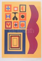 Bartl József (1932-2013): Kék és narancs, 1997. Szitanyomat, papír, jelzett, művészpéldány EA IX/XV....