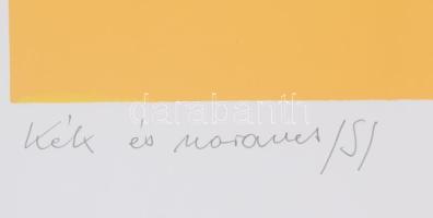 Bartl József (1932-2013): Kék és narancs, 1997. Szitanyomat, papír, jelzett, művészpéldány EA IX/XV....