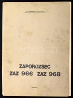 Zaporozsec ZAZ 966 és ZAZ 968 típusú személygépkocsik javítási kézikönyve. Szerk.: Dávid Lajosné. Bp., 1975, Autófenntartó Ipari Tröszt - Közlekedési Dokumentációs Vállalat, 376 p. Fekete-fehér képekkel, ábrákkal illusztrálva. Kiadói papírkötés, foltos, a könyvtesttől részben elvált borítóval, helyenként kissé foltos lapokkal. Megjelent 1050 példányban.