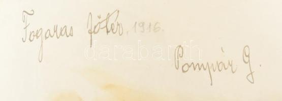 1916 Fogaras (Erdély), főtér, katonák, lovaskocsik, hátoldalon feliratozott fotó (Pompán Géza), albu...