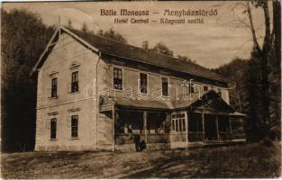 Menyháza, Monyásza, Baile Moneasa; Központi szálloda / Hotel Central (ragasztónyom / glue marks)