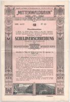 Ausztria / Innsbruck 1912. &quot;Mittelwaldbahn&quot; 4%-os kötvénye 200K-ról 1db szelvénnyel, melléklettel T:XF Austria / Innsbruck 1912. &quot;Mittelwaldbahn&quot; 4% bond about 200 Kronen with coupon, with appendix C:XF