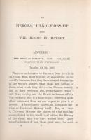 Carlyle, Thomas: 
On Heroes, Hero-Worship and the Heroic in History. Edited, with Notes and Introdu...