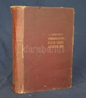 Almásy György Vándor-utam Ázsia: szívébe. 226 szövegközti képpel, 18 táblával, 3 színes képpel és térképvázlattal. Budapest, 1903. K. M. Természettudományi Társulat (Hornyánszky Viktor ny.) X + 737 + [3] p. + 11 t. (3 színes). Egyetlen kiadás. Almásy György (1867-1933) Ázsia-kutató, zoológus, néprajzi gyűjtő. Kétszer járt nagyobb zoológiai és néprajzi gyűjtőkörúton Közép-Ázsiában, első, 1900. évi utazásán a Kaukázus vidéke után kazah, kirgiz és türkmén területeket járt be, sivatagos és hegyvidéki területeket egyaránt, a kirgiz hegyvidéken tett gleccserbeszámolói értékes adatok, a Tien-San medencéjéről való adatai is számottevőek. Gazdag ornitológiai és néprajzi anyaggal tért vissza, munkája legértékesebb része a kazah, kirgiz népéletről való leírásai. Gyűjteménye legnagyobb részét a Néprajzi Múzeum őrzi. Oldalszámozáson belül gazdag szövegközti és egész oldalas rajzokkal, illusztrációkkal. A kötet 21 táblával és térképpel teljes. Példányunkból három levél hiányzik, két levél sarkán apró hiány, 22 levélen és az első előzéken kisebb javítás, néhány oldalon apró foltosság. Vuray 25. (Természettudományi könyvkiadó-vállalat, LXXVII. kötet.) Aranyozott, enyhén sérült, enyhén foltos kiadói egészvászon kötésben, márványmintás festésű lapszélekkel.