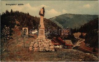 Szepesváralja, Spisské Podhradie; Branyiszkói csata emlékoszlopa, hősök síremléke (1919-ben felrobbantották). Cattarino S. utóda Földes Samu kiadása / military heroes monument of Pod Braniskom (blown-up in 1919)