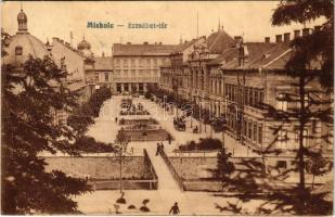 1926 Miskolc, Erzsébet tér. Vasúti levelezőlapárusítás 9143.