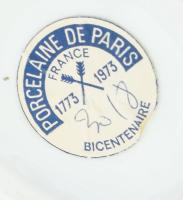 Porcelaine de Paris francia porcelán fali váza. Jelzett, sorszámozott, hibátlan, m: 14,5 cm