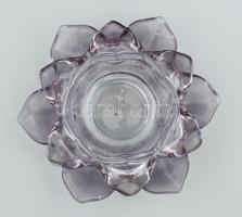 Neodymium üveg rózsa alakú mécsestartó pár. Jelzés nélkül, d: 12 cm