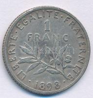 Franciaország 1898. 1Fr Ag T:F France 1898. 1 Franc Ag C:F Krause KM#844