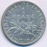 Franciaország 1910. 1Fr Ag T:VF,F France 1910. 1 Franc Ag C:VF,F  Krause KM#844