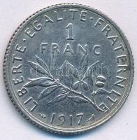 Franciaország 1917. 1Fr Ag T:VF France 1917. 1 Franc Ag C:VF  Krause KM#844